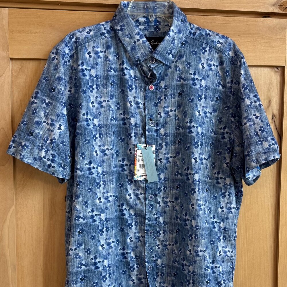 ROBERT GRAHAM CAMDEN COVE SHORT SLEEVE SHIRT SIZE 2XL TAILORED FIT